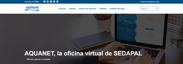 Aquanet plataforma virtual de Sedapal.   