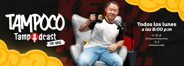 Kenji Fujimori anuncia el lanzamiento de su podcast 'Tampoco Tampodcast'.  