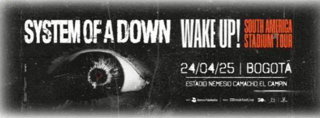  Fecha y lugar para ver a System Of A Down en Colombia 