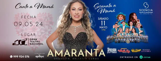 Estos son los próximos conciertos de Amaranta.