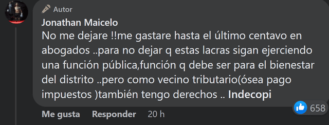  Continuación del pronunciamiento de Jonathan Maicelo para la Municipalidad de San Isidro.    