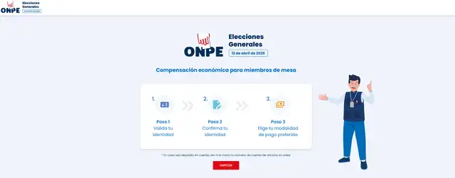 Plataforma virtual de la ONPE.