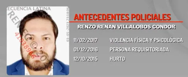  <strong>Renzo Villalobos</strong>, hijo de Jose Manuel Villalobos registra varios antecedentes policiales.   
