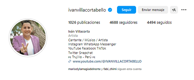 Iván Villacorta en su cuenta de Instagram.  