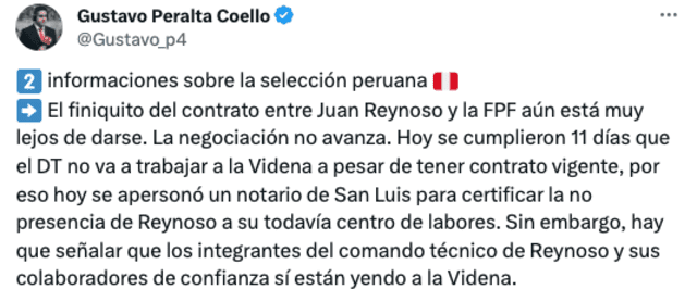 Juan Reynoso no se acerca a la Videna tras partido empatado ante Venezuela.