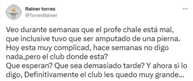 Crédito: Cuenta oficial de Rainer Torres.    