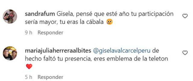 Gisela Valcárcel y su ausencia en la Teletón 2023.