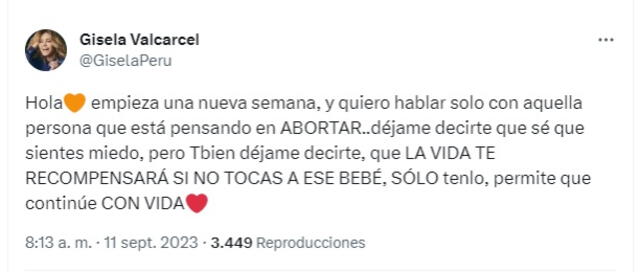 Gisela Valcárcel sobre el aborto. 