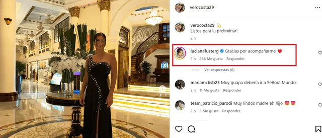 Verónica Costa apoya a Luciana Fuster.