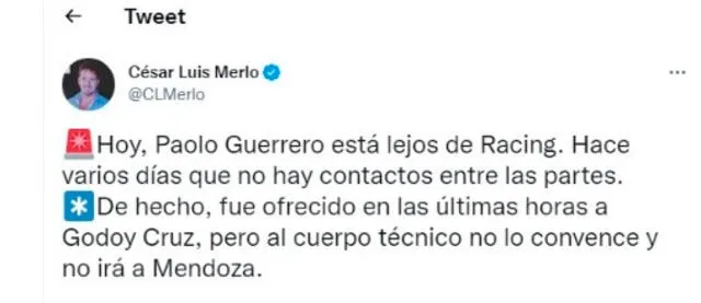 Paolo Guerrero se queda sin opciones. / Imagen: Twitter.   