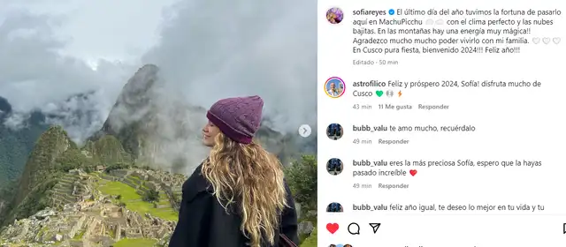 Sofía Reyes está en Perú.