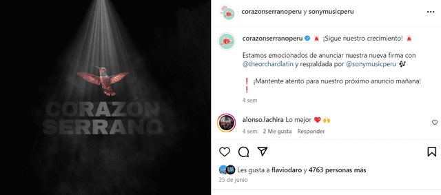 Corazón Serrano se despide de la cumbia y ahora incursionará en música pop tras firmar con Sony.   