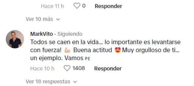 Comentario de Mark Vito en TikTok.