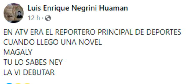 El comentario de Negrini para Medina. / FUENTE: Facebook.   