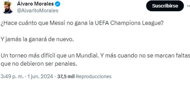 Periodista mexicano critica a Lionel Messi. / Foto: X.   