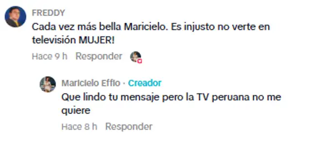Maricielo confiesa que la TV peruana no la quiere. Foto: TikTok. Maricielo confiesa que la TV peruana no la quiere. Foto: TikTok.