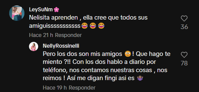 Comentario de Nelly Rossinelli sobre conflicto entre Giacomo Bocchio y Javier Masías