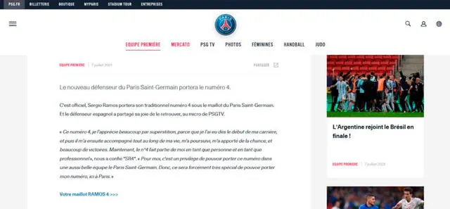 PSG borró su publicación en la que confirmó el fichaje de Sergio Ramos. | FUENTE: PSG.   