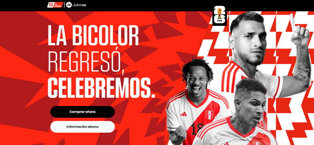 LINK Joinnus para comprar entradas Perú vs. Brasil.