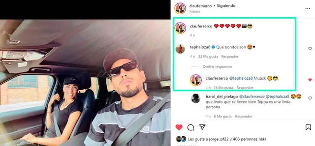 Tepha Loza reaccionó a la foto de Sergio Peña y su madre. / FUENTE: Instagram. 