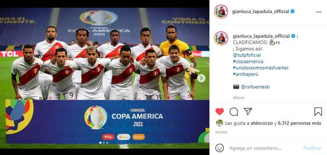 Mensaje de Gianluca Lapadula por clasificación de Perú a cuartos de final. | FUENTE: Instagram.   