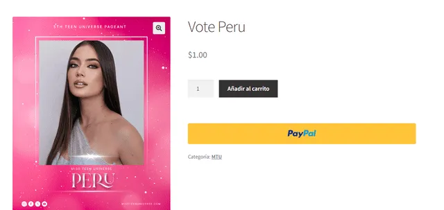 Estos son los pasos para votar por Kyara Villanella en el Miss Teen Universe.