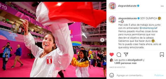 Alexandra Grande irá a los Juegos Olímpicos. | FUENTE: Instagram. 