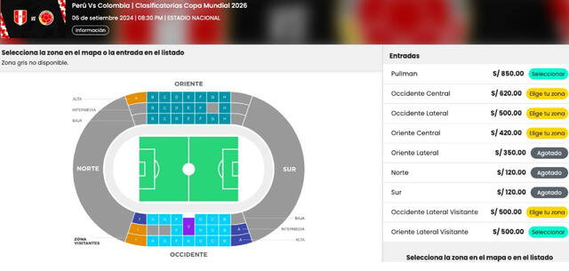 Todavía quedan entradas para el Perú vs. Colombia. / Foto: Joinnus.   