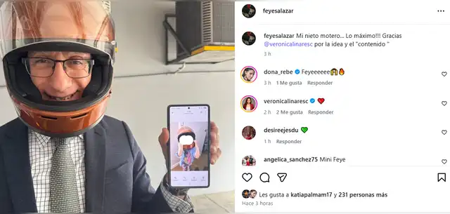 <em>Federico Salazar se mostró agradecido con Verónica Linares. Captura: Instagram</em>   