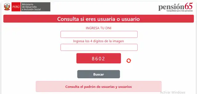 Plataforma digital de Pensión 65.