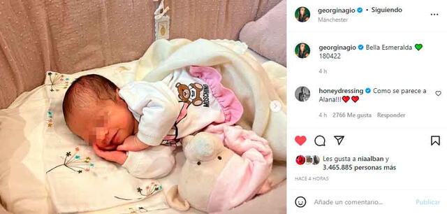 Georgina Rodríguez reveló que su última hija se llama Esmeralda. / FUENTE: Instagram. 