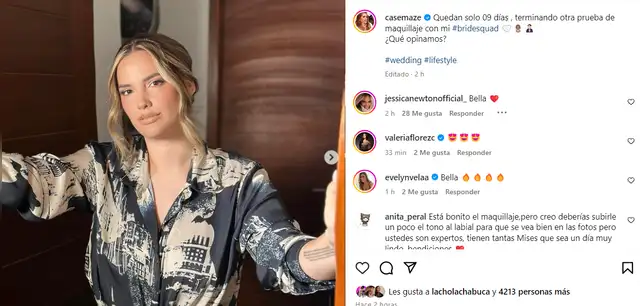 Cassándra Sánchez de la Madrid en prueba de maquillaje para su boda.