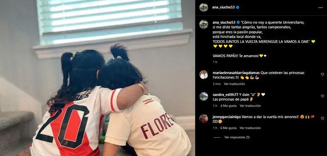 Mensaje de Ana Siucho para Edison Flores. Foto: Instagram   