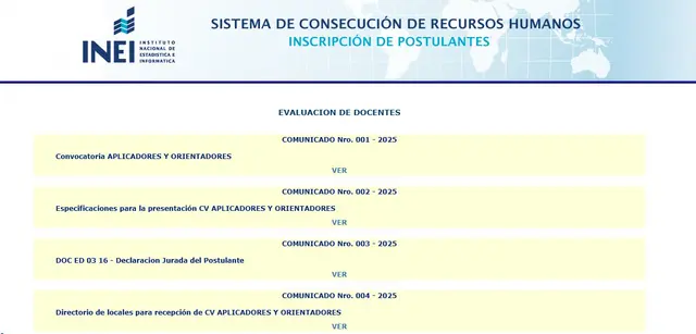 <strong> Revisa la convocatoria de trabajo publicada por el INEI</strong>   