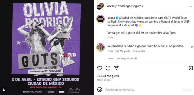 Olivia Rodrigo en México.