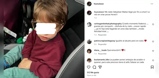 <em>Federico Salazar celebró la llegada al Perú de su nieto. Captura: Instagram </em>   