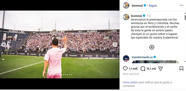 Publicación de Lionel Messi. Foto: Instagram Publicación de Lionel Messi. Foto: Instagram