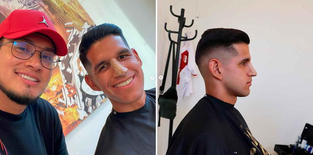 Luis Abram, que tuvo lesión en la nariz, también pasó por el barbero. / FUENTE: Instagram.   
