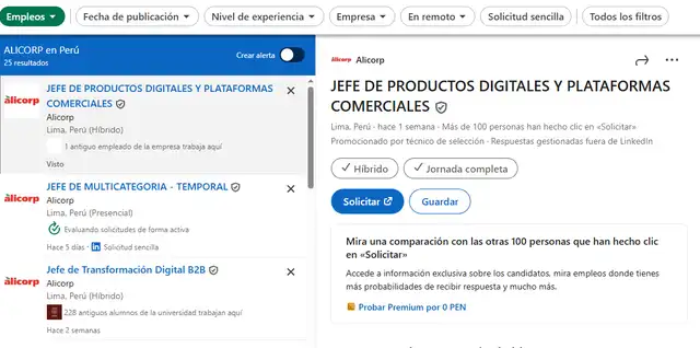 Puestos de trabajo que busca Alicorp Puestos de trabajo que busca Alicorp