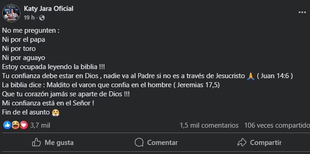 Katy Jara en el ojo de la tormenta por INSENSIBLE opinión sobre el Papa peruano León XIV Katy Jara en el ojo de la tormenta por INSENSIBLE opinión sobre el Papa peruano León XIV