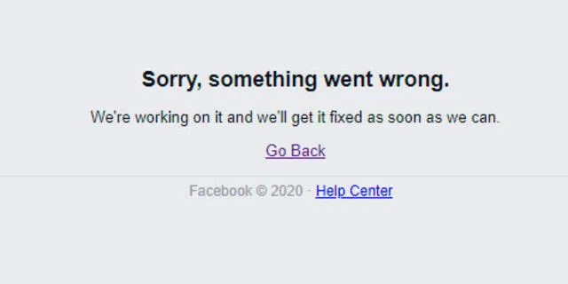 El mensaje que arroja Facebook tras caída casi mundial. | FUENTE: Facebook.   