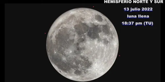  Luna llena se verá el 13 de julio del 2022. Crédito: Captura de video Eventos Astronómicos.   