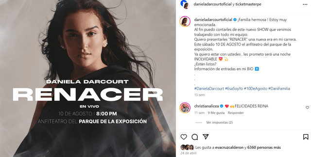 Daniela Darcourt lanzará su cuarto álbum &quot;Renacer&quot;.  