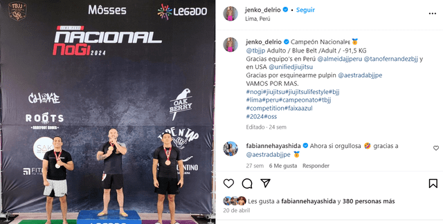 Jenko del Río es campeón cancional de jiu jitsu.  