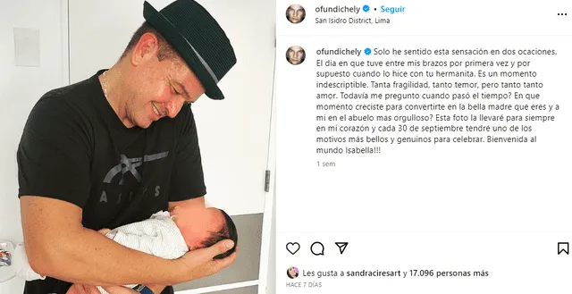  Orlando Fundichely feliz con su nieta.