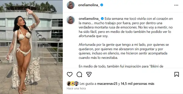 Onelia Molina escribió fuerte mensaje tras ampay de su expareja, Mario Irivarren, quien dejó el Perú.