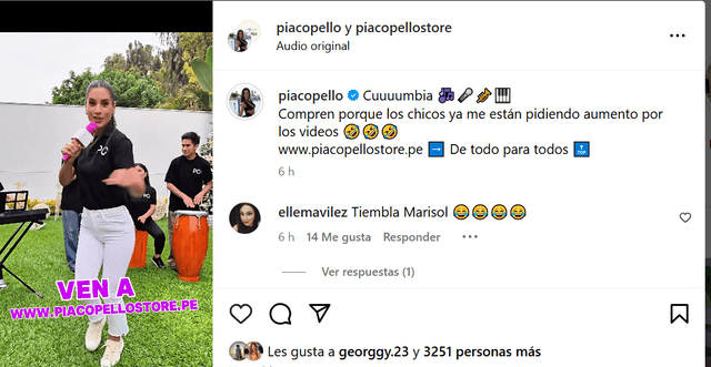 <em>María Pía Copello sorprende con nuevo tema musical. Captura: Instagram</em>   