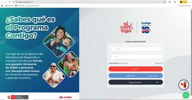 Ingresa tu datos o regístrate y verifica si accedes al programa Contigo.