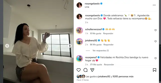 Rosángela Espinoza luce feliz su nuevo departamento con vista al mar.