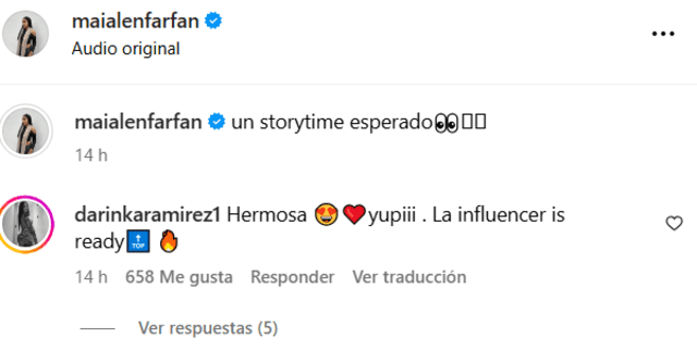  Darinka Ramírez celebra regreso de Maialen Farfán a las redes sociales 